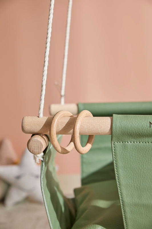 Leather Baby Swings - Mint