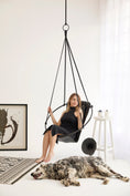 Load image into Gallery viewer, Genuine Leather Hanging Chair - Black
