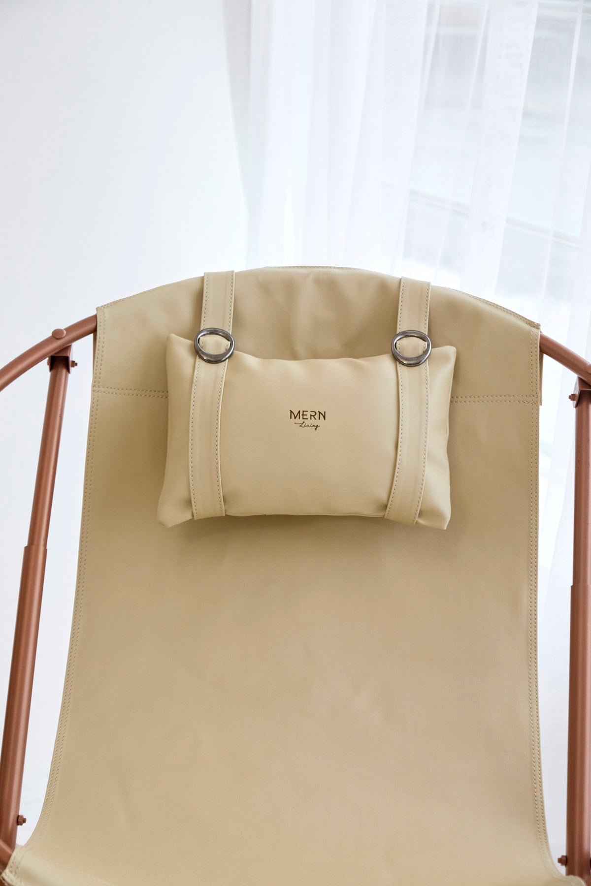 Leather Folding Chair - Beige